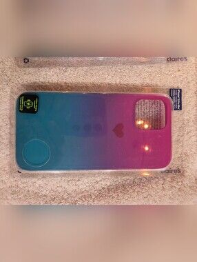 Claire's Blue to Purple Gradient Heart iPhone Case